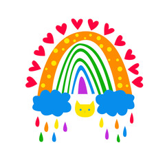 boho rainbow. boho arch in rainbow colors. lgbt symbols. stock vector illustration isolated on white background.
