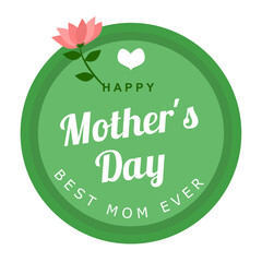Mother's Day greetings with flower and leaf background