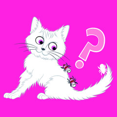 Illustration vector cute cat cartoon design with background