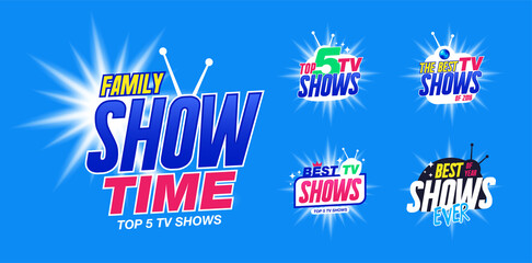Template Set for tv shows, shows time. The best tv shows. It can be used for logo tv show.