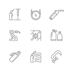 Fototapeta premium Set line icons of welding