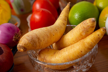 Mandioquinhas em foco.