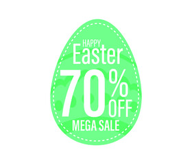 Easter Sale banner with Colorful Painted Easter Eggs.Easter eggs with on white background. Vector illustration for holiday greeting card.