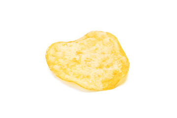 potato chip isolated on white background. beacon chips slice cut out. studio shot
