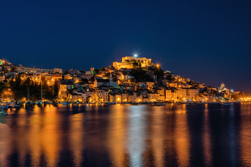 Fototapeta na wymiar Adriatic sea coastline at night