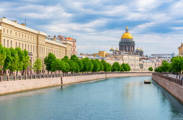 St. Isaac's Cathedral and Moyka river, Saint Petersburg, Russia