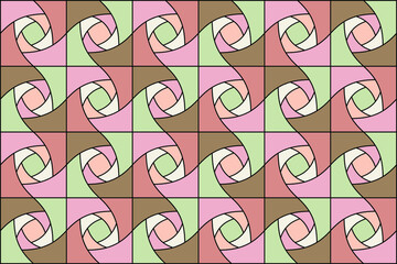 Seamless pastel pattern. Vintage. Template for fabric. Textile design. Pattern for ceramic tiles for 3D project. Pink. Beige. Brown. Light green. Pastel colors. Stylish background for cards.	