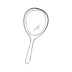 hand mirror reflection vector clip art picture