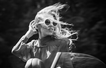 Modern life, luxury, city, glamour. Sexy woman in car, fashion and beauty. Travel and summer...