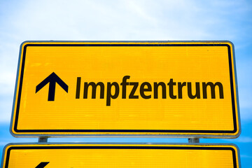 Schild Impfzentrum