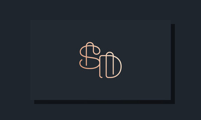 Minimal clip initial letter SD logo