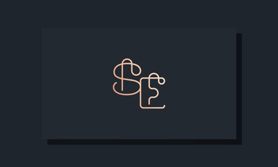 Minimal clip initial letter SE logo