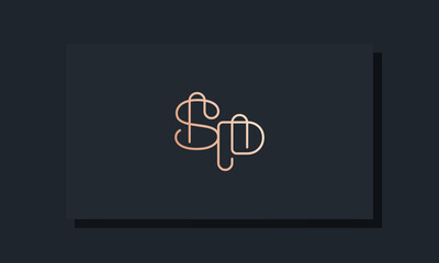 Minimal clip initial letter SP logo