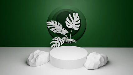 3d rendering podium for product placement