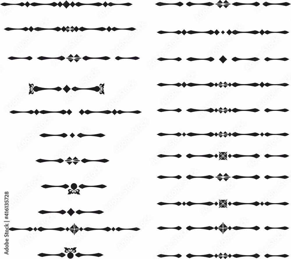 Poster decorative element divider separator and text break set