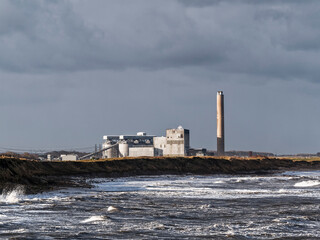Lynemouth Power Station on the Northumberland coast, UK