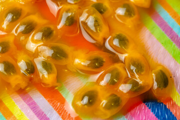 Detalhe de sementes do maracujá 