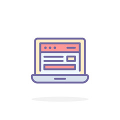 Web page icon in filled outline style.