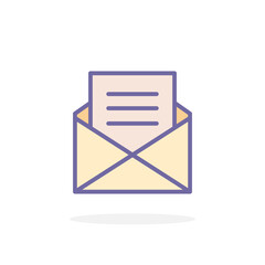 Open envelope icon in filled outline style.