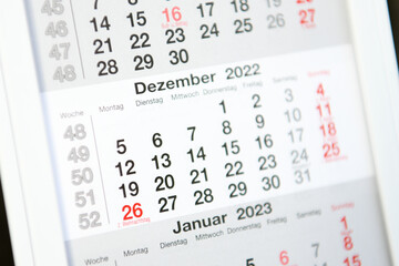 Calendar planner for the month December 2022