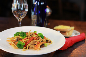 spaghetti with seafood