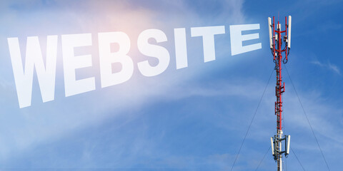 Against the background of a blue sky with clouds it is written - WEBSITE