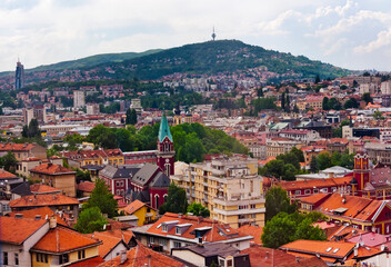 Fototapeta premium Cityscape of Sarajevo, Bosnia and Herzegovina