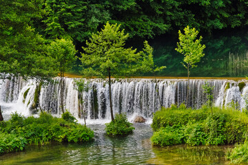 Obraz premium Waterfall on Pliva River, Jajce, Bosnia and Herzegovina