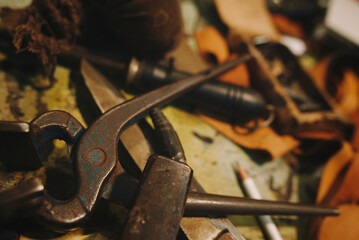 craftsman tools. pliers, pencil, scissors
