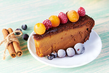 baked goods for tea with wild berries, fancy homemade cakes