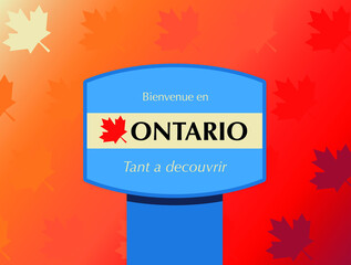 bienvenue em ontario panneau de signalisation