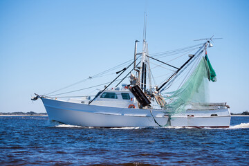 Fototapeta premium Shrimp Boat Trawling
