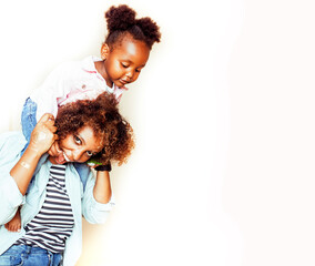 adorable sweet young afro-american mother with cute little girl, lifestyle people concept