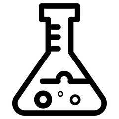 Chemistry Lab Icon, Vector lab flask icon, Chemistry science laboratory outline vector icon, Pharmacy and chemistry, education and science elements and equipment, laboratory, biotechnology concepts.
