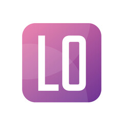 LO Letter Logo Design With Simple style