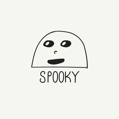 Little cute ghosts Halloween vector spooky. Cartoon spooky character. Flat design, vector illustration 