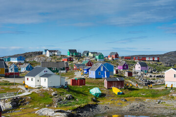 Greenland. Itilleq. Colorful houses. © Danita Delimont