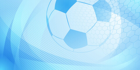 Football or soccer background with big ball in light blue colors © Olga Moonlight