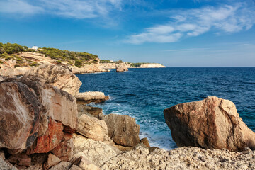 Fototapeta na wymiar Landscape with rocks over the sea under the sky.Mallorca island
