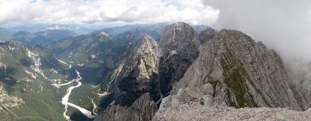 Jôf Fuart and the Valbruna Valley in the Julian Alps in Italy