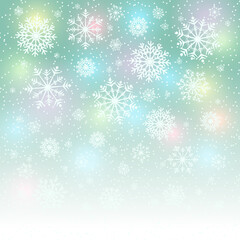 Naklejka na ściany i meble Christmas snowflakes on colorful background. Vector illustration.