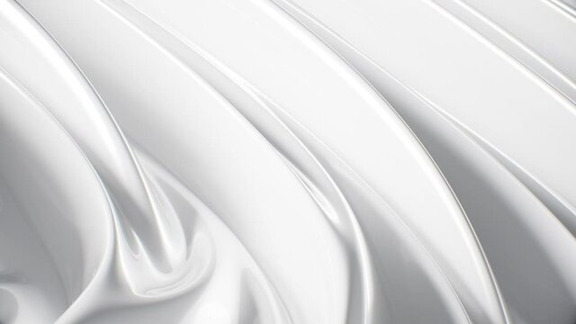 Abstract background luxury cloth or liquid wave. Mockup white background, Silk cloth or Satin  material Abstract white elegant wallpaper design. Seamless loop animation