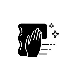  Hand washes surface glyph icon.Perfect clean surface of the house and the work.Clean service.Virus protection.Filled flat sign. Isolated silhouette vector illustration