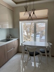 modern kitchen interior with window