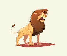 Lion character isolated vector illustration