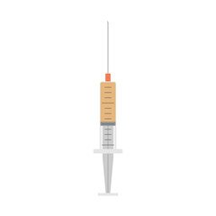 Syringe icons, coronavirus vaccine. Flat style. Illustrations.