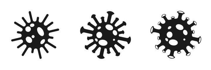 Coronavirus (COVID-19) cell icons for design. Flat style. Illustrations.