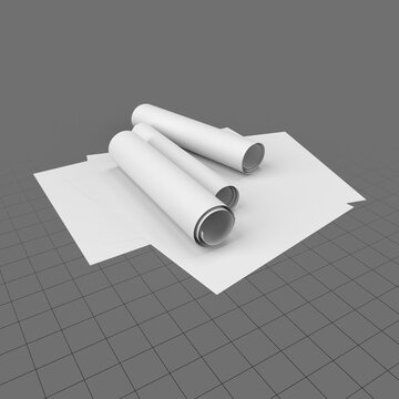 Paper sheets and scrolls 2