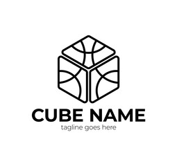 Fototapeta premium Abstract cube logo. cube colorful logo design vector illustration. delivery logistic logotype