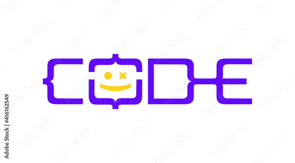 Wall mural code geek logo design template. software company logo template design.